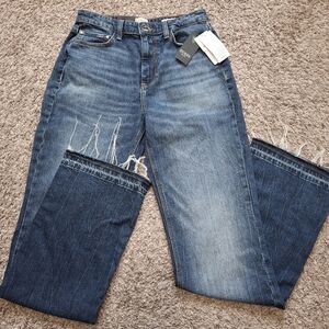Guess Blue Distressed Straight-Leg Hige Rise  Jeans W28xL33. 80's Straight NWT